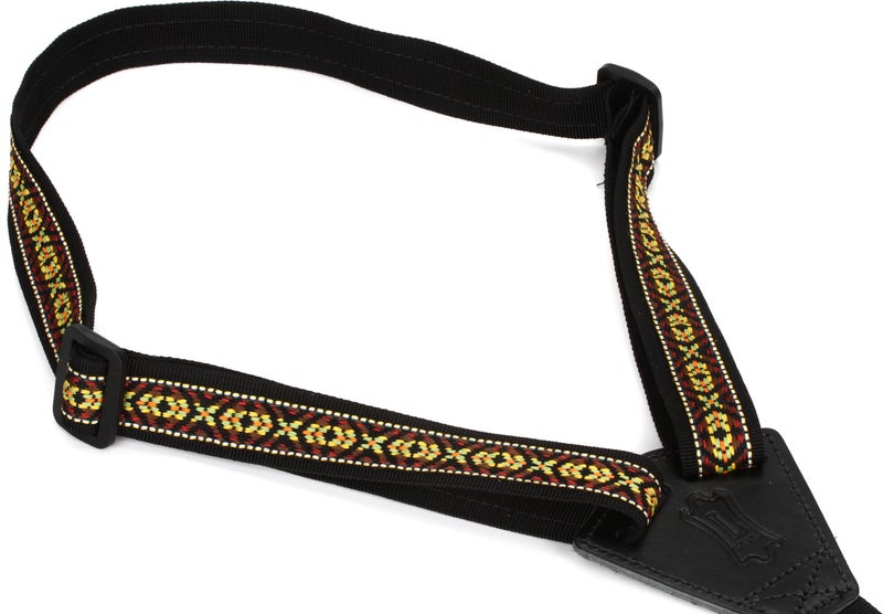 Levy's Leathers 1" Nylon Jacquard Weave Style Classical Guitar and Ukulele Strap; Yellow (M20JN-002) - Image 3